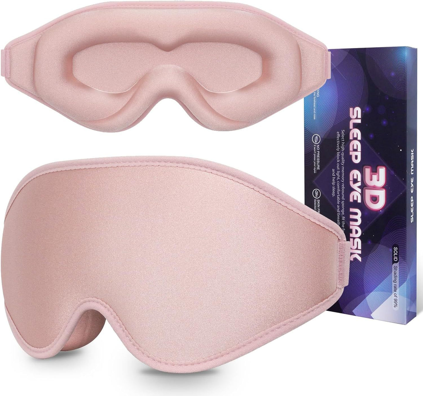 3D Blackout Slaapmasker | Luxe Traagschuim Oogmasker voor Diepe Slaap