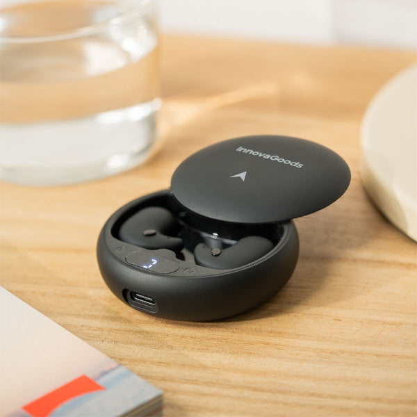 innovagoods sonighty oordopjes oplaadcade met lcd scherm