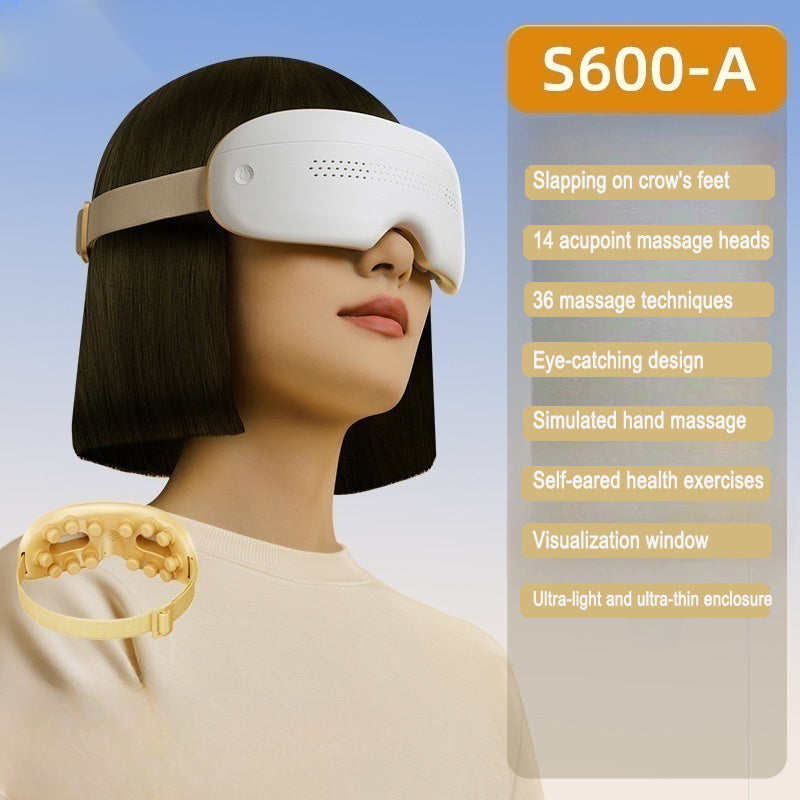 Stoom oogmassager S600-A model in goud kleur met massagefuncties