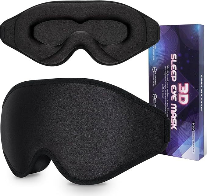 3D Blackout Slaapmasker | Luxe Traagschuim Oogmasker voor Diepe Slaap