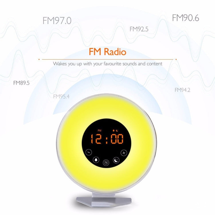 Wake-up light wekker met FM radio, achterkant met aansluitingen | Sleep-e