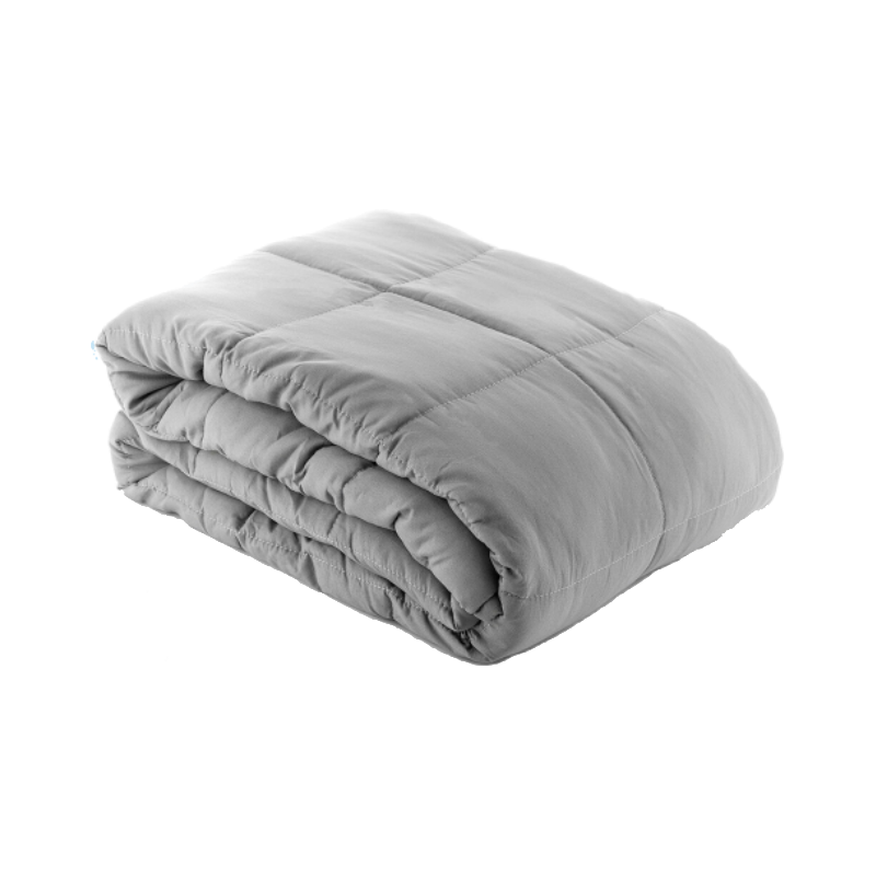 netjes opgevouwen grijze Innovagoods verzwaringsdeken sweikett van 120x180 cm