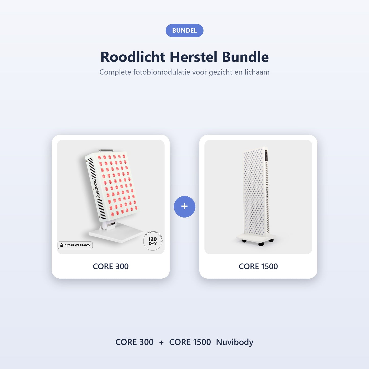 Roodlicht Herstel Bundle — CORE 300 en CORE 1500 Nuvibody samen in één set