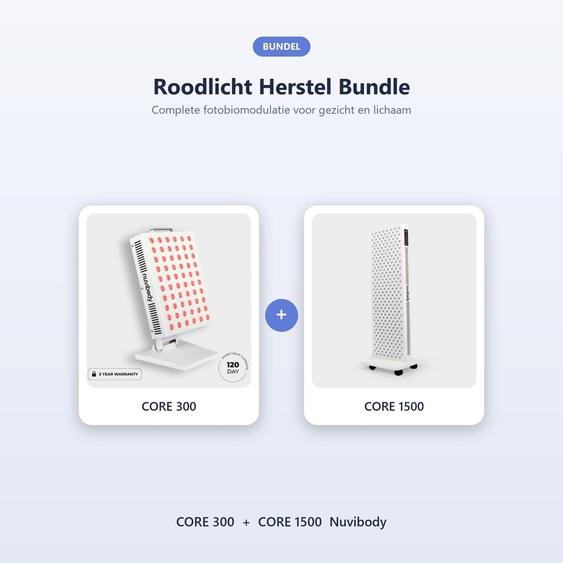 Roodlicht Herstel Bundle — CORE 300 en CORE 1500 Nuvibody samen in één set
