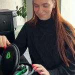 woman with pulsetto travel case